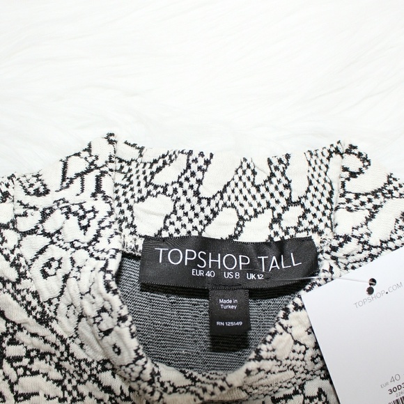 Topshop Tall Jacquard Dress Size 8 - Picture 4 of 6